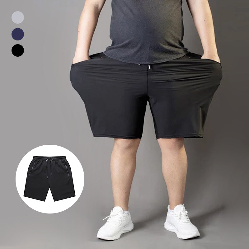 Short extensible en soie glacée grande taille pour hommes